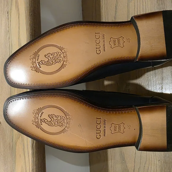 Men's Navy Loafers with Gold Accents